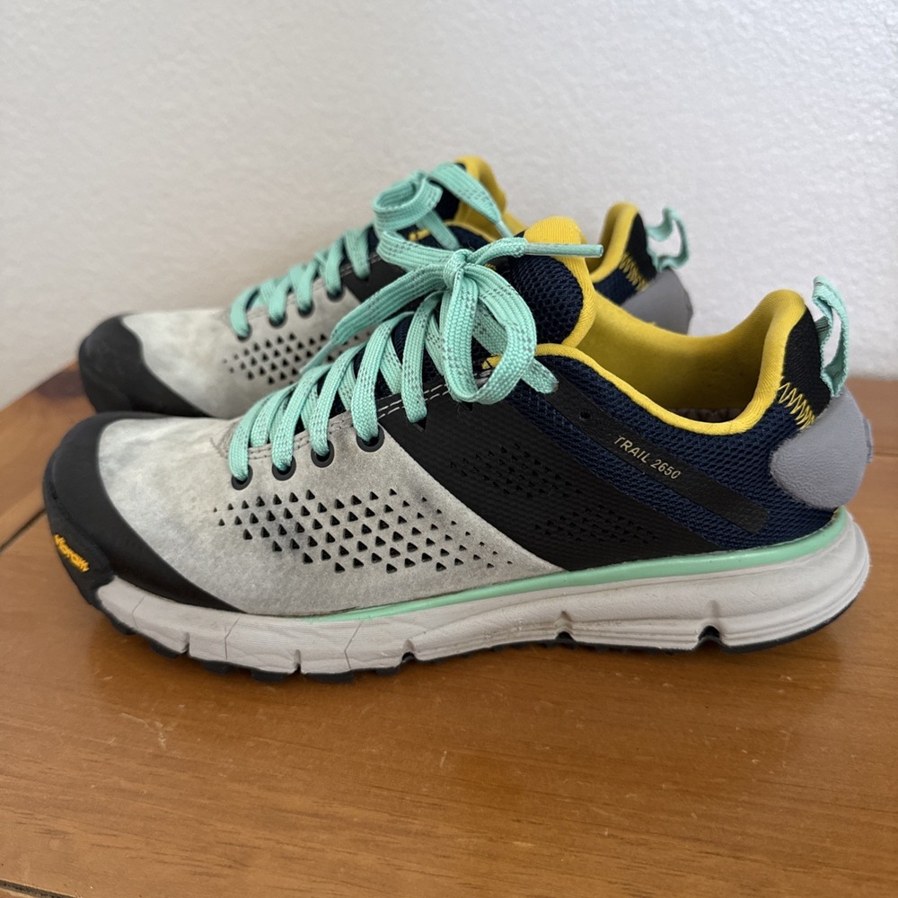 Danner Women's Trail 2650 Hiking Shoes Gray/Blue/Yellow Size-7 Comfortable